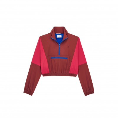 YSL CASSANDRE CROPPED WINDBREAKER IN NYLON FAILLE 860671Y6J186167